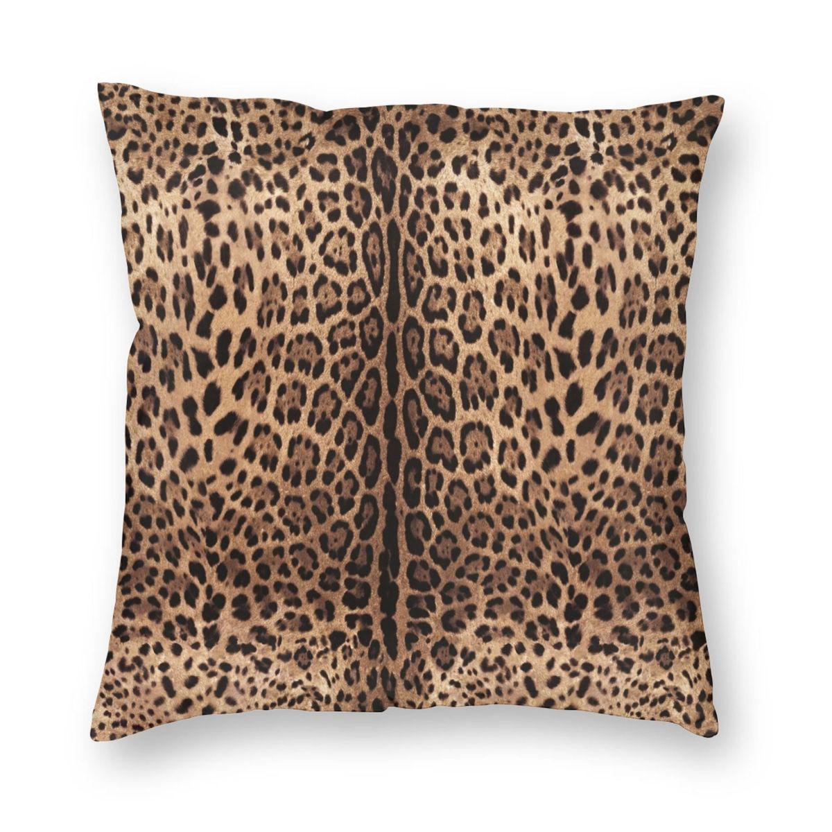 Exquisite Ornaments Unisex Leopard Print Skin Square Pillowcase Pillow Cover Cushion Throw Pillow For Home Bedroom Car