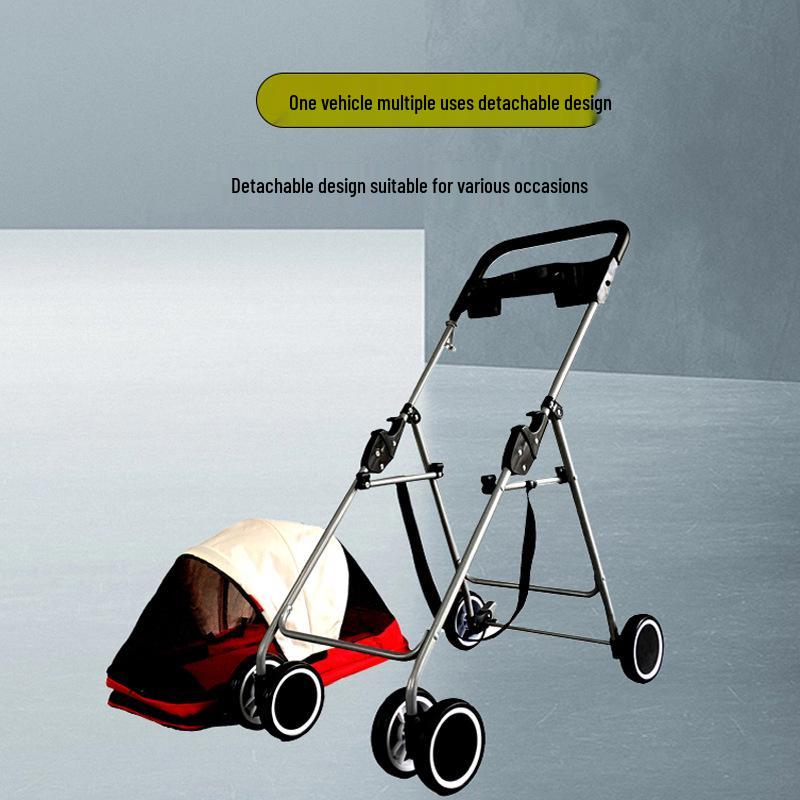 Leichter Faltbarer Haustierwagen, Vollständig Geschlossen für Hunde & Katzen, Abnehmbares Design für den Außenbereich