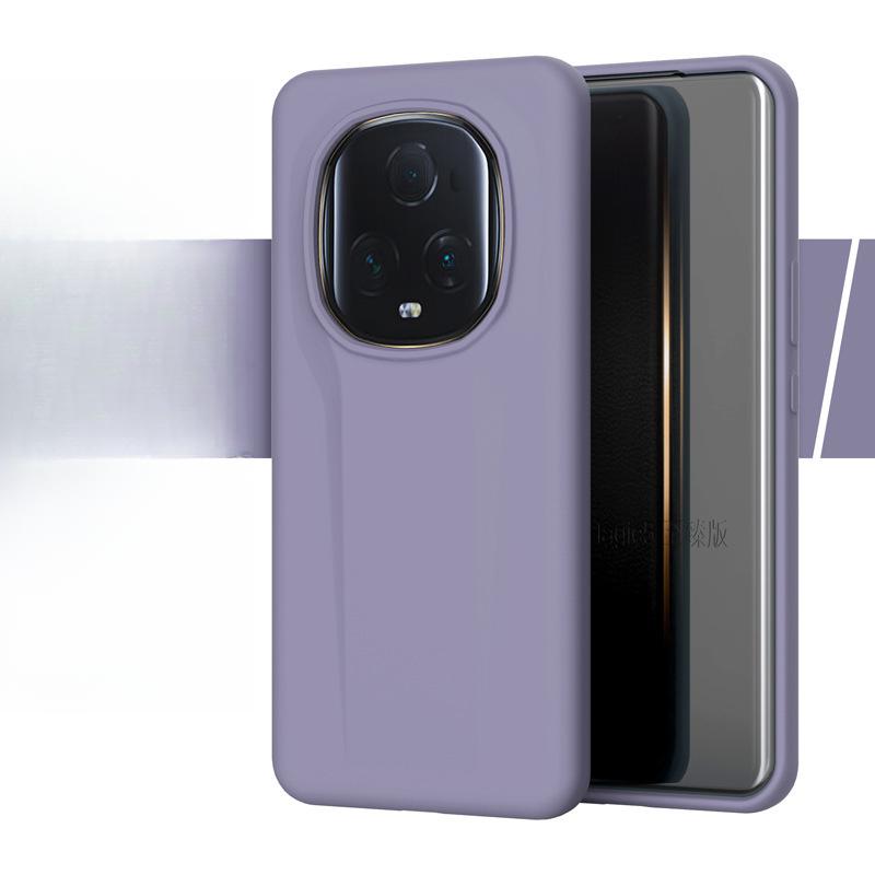Suitable for HONOR Magic5pro Phone Case Liquid Silicone, Huawei MATE70 Full Soft Case Solid Color Band Packaging