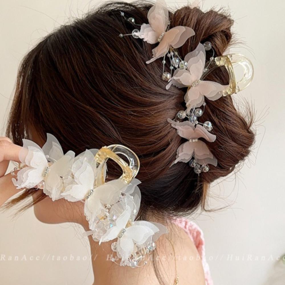Modische Schmetterlings-Klammer im französischen Stil, Hochwertige süße Haarspange für Damen, Haarschmuck, Haarklammer