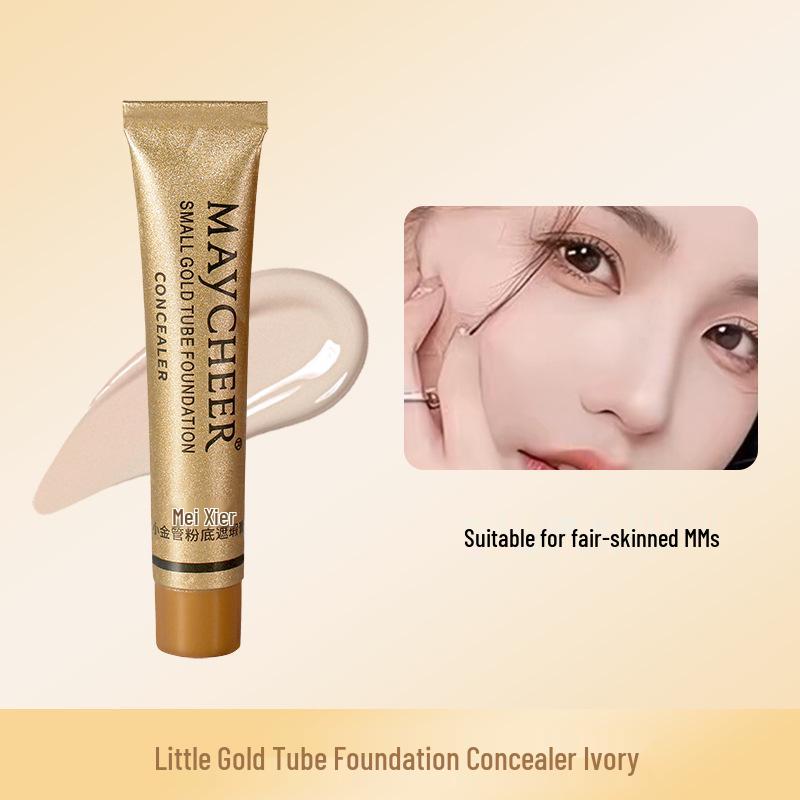 Meixi'er Small Gold Tube Waterproof Concealer for Acne, Scars, Spots, and Birthmarks