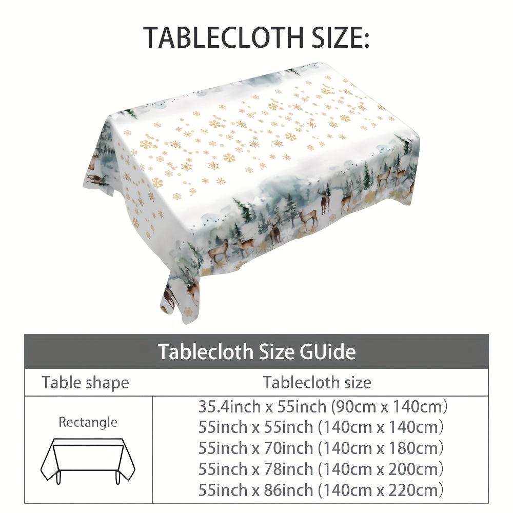Christmas Reindeer Xmas Tree Snowflake Waterproof Tablecloth Table Decor Winter Kitchen Dining Tablecloth Christmas Decorations