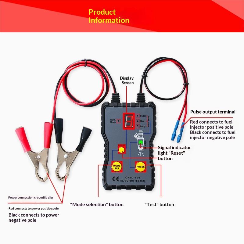 Fuel System Scan Tool Automotive Cleaning Tool Kit Injector Flush Cleaner Car Fuel Injector Tester Portable 4 Pulse Mode