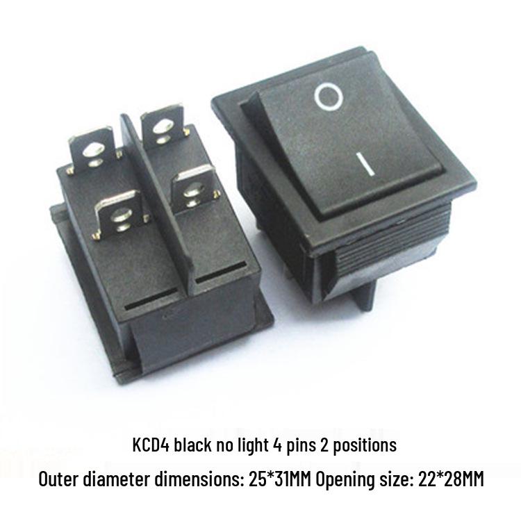 Rocker Power Reset Switch, 16A 250V, 4/6-Pin, 2/3-Position with Light, KCD4 Boat Shape