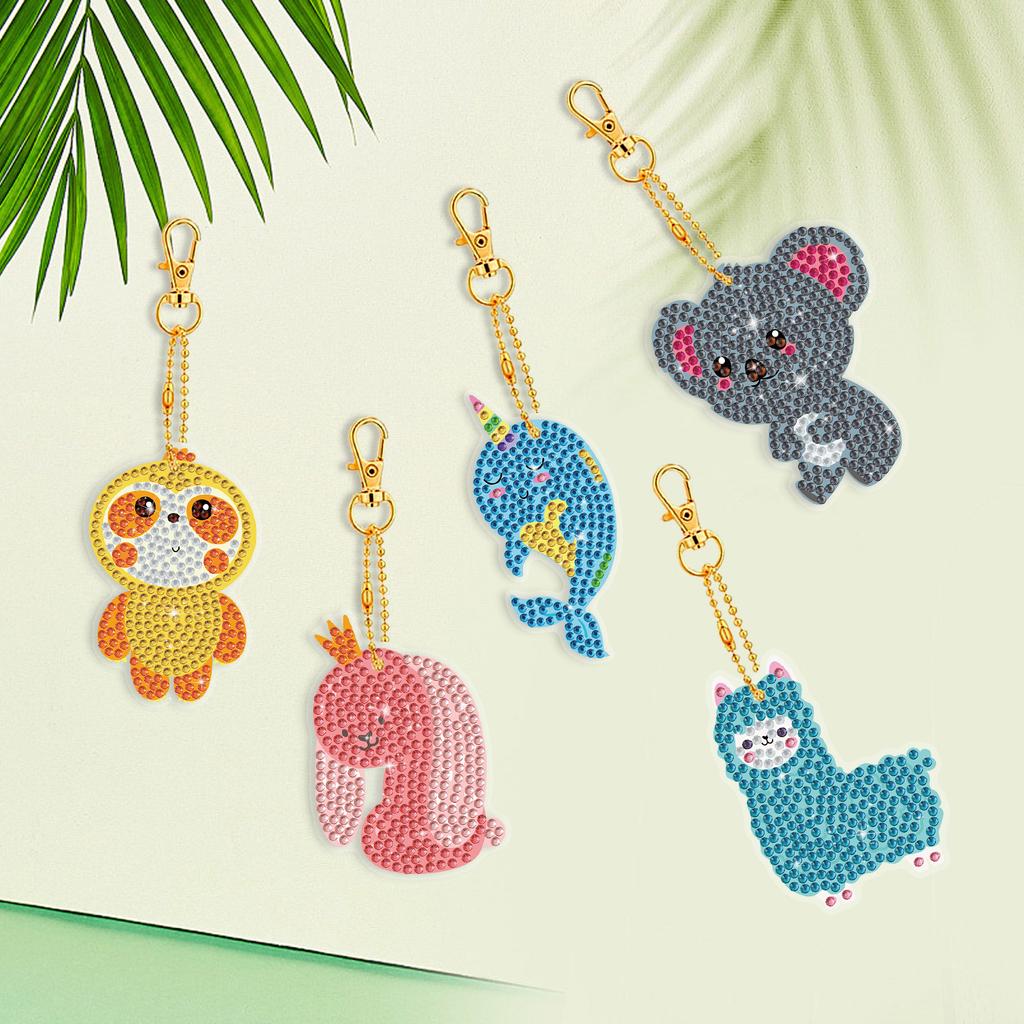 New Diy Diamond Painting Keychain Handmade Acrylic Pendant Jewelry Christmas Single-Sided Diamond Decoration Diamond Painting