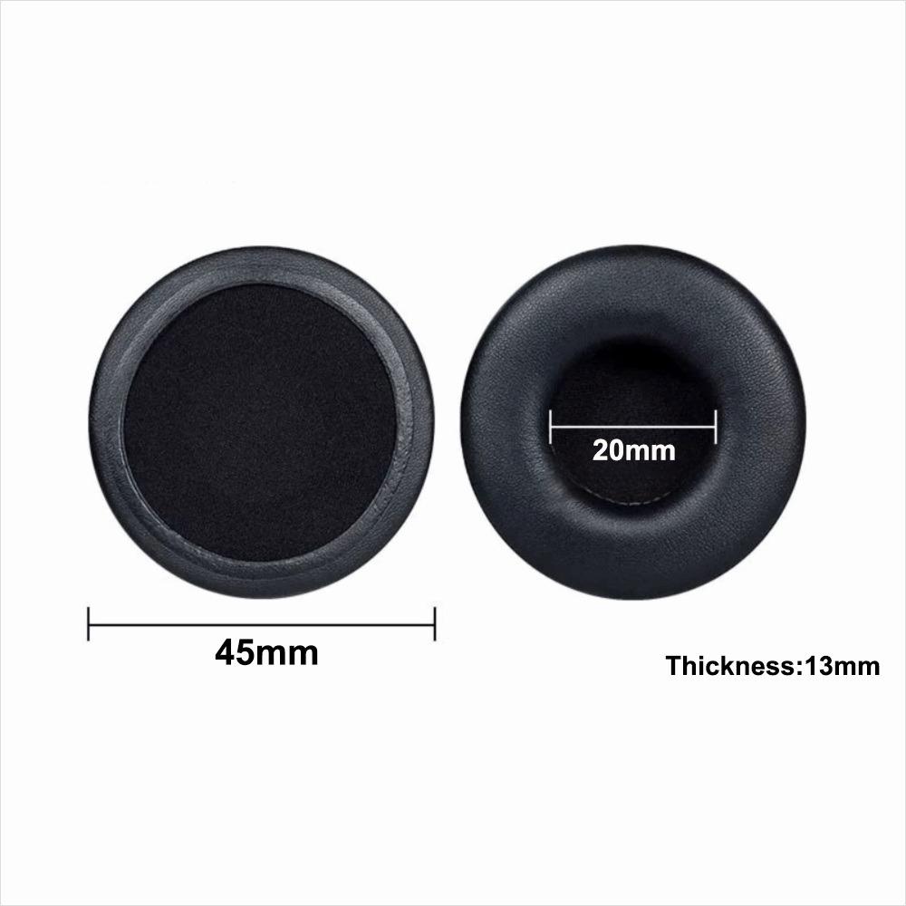 

New Sponge Leather Ear Pads Round Foam Cushion Headphones Covers Black White Headphone Pad