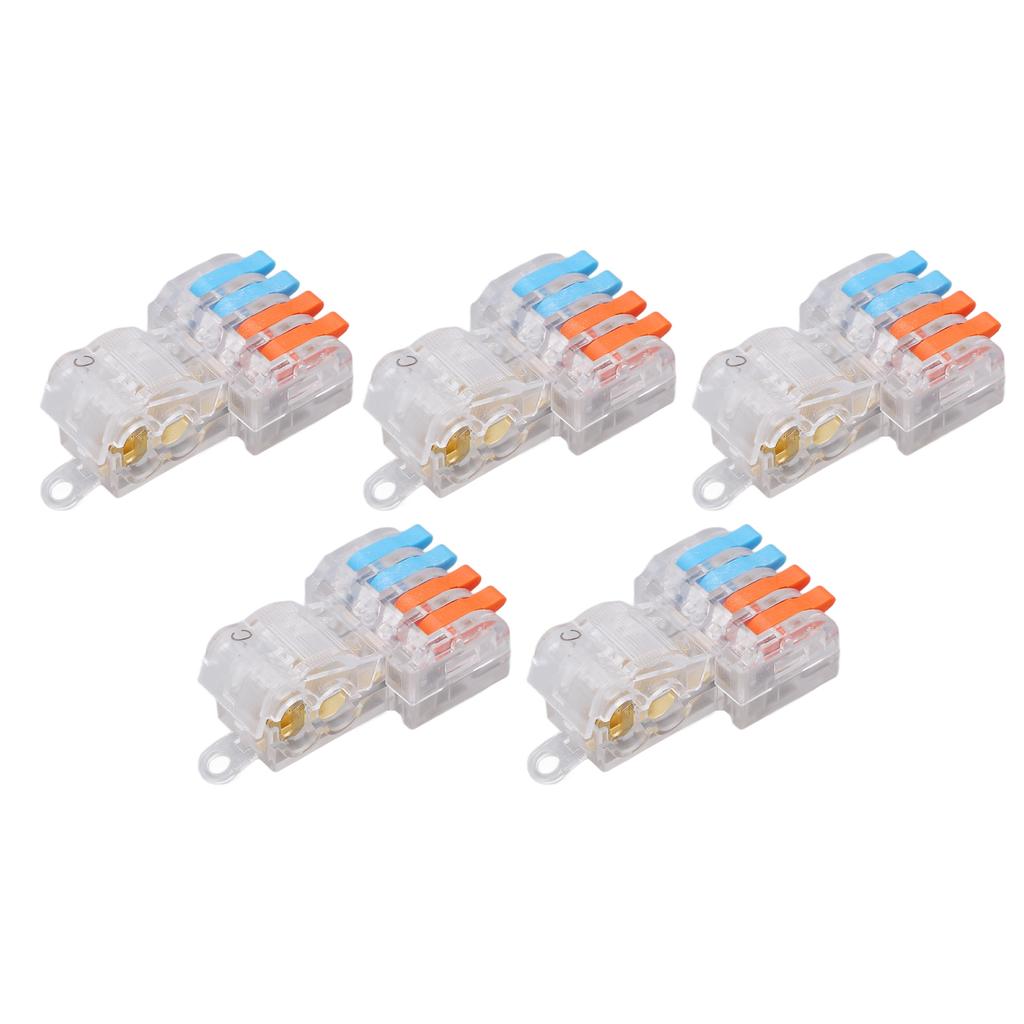 5PCS Wire Quick Connector Break Free Plug and Pull T Type Splitter Terminal Block T24C 250V 32A
