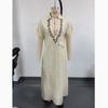 New Short Sleeve Holiday Elegant Party Dress, Women Summer Turn-Down Collar Simple Maxi Dress, Loose Patchwork Ladies Dress