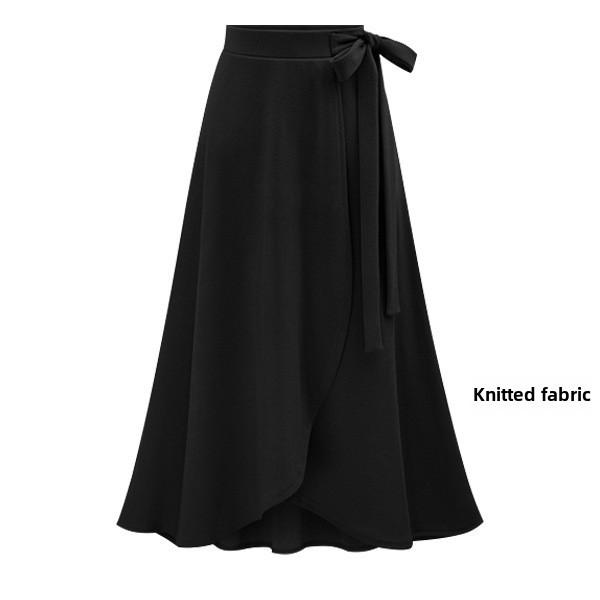 

Женские осенние юбки с высокой талией и нестандартными разрезами — европейские и американские большие размеры, средней длины, с бретельками XL