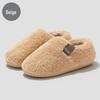 Women's Plush Cotton Non-Slip Indoor Slippers - Warm, Thick Fleece, Closed-Heel for Autumn & Winter, Men's Sizes Available.