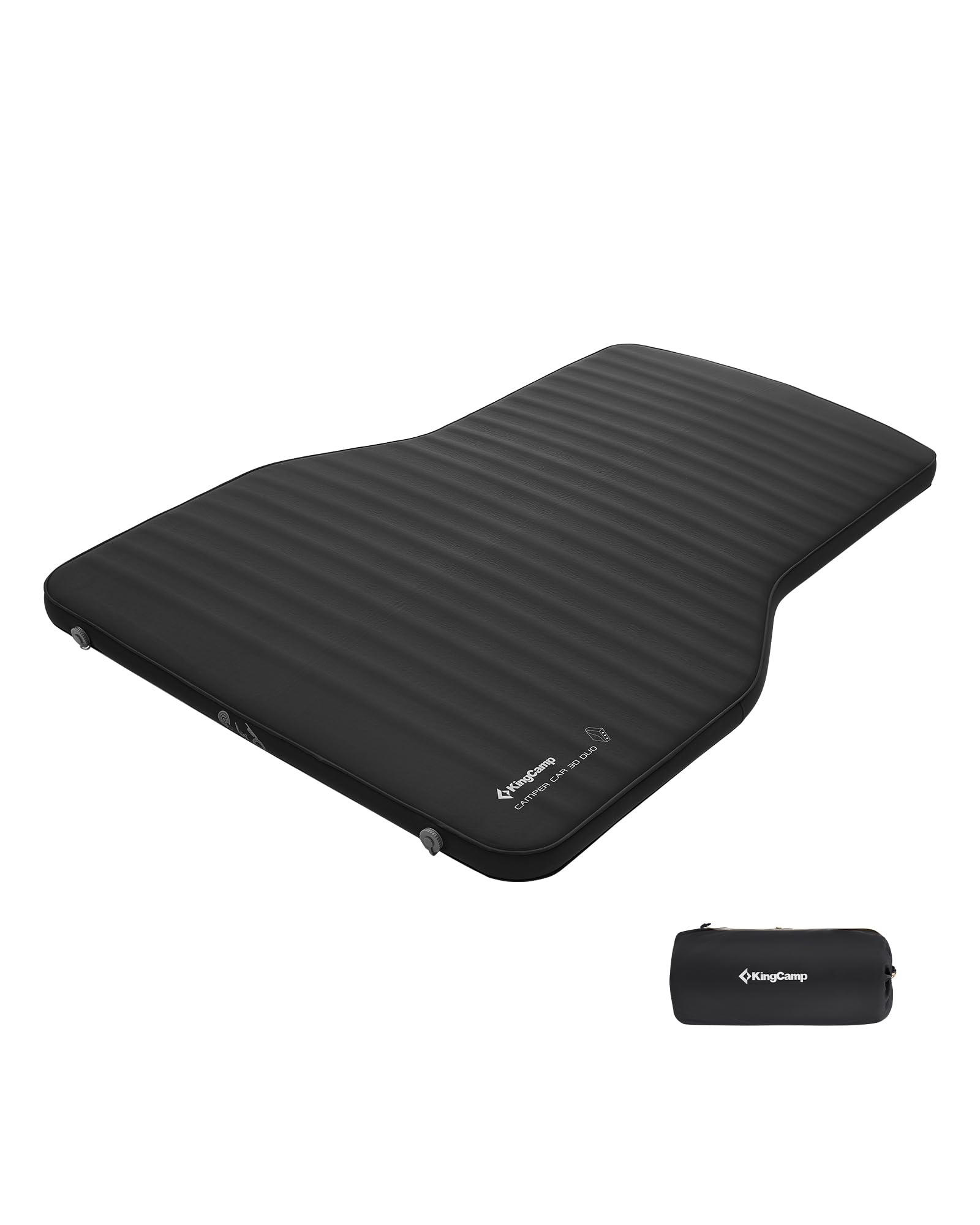 

KingCamp Автомобильный матрас из губки для 2 200 кг веса, вращающийся, надувной матрас для всего автомобиля Boston для внедорожников серии Tesla Y для улицы, самонадувающийся, чёрный