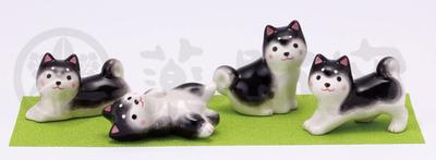 Yakushi-ugnen Warakuzukushi Hunddag Svart Shiba Inu Set [9698]