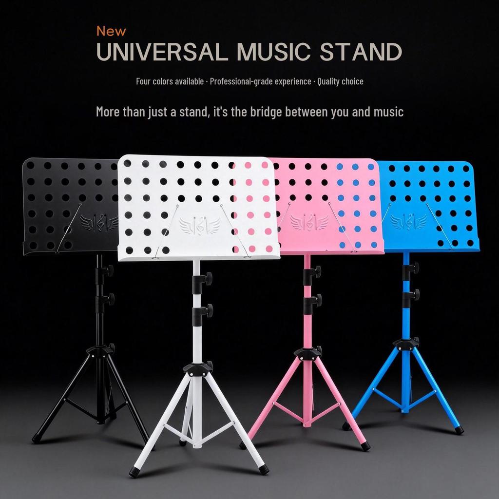Colorful Folding Height-Adjustable Music Stand, Compact Individual Pack, Musical Instrument Stand