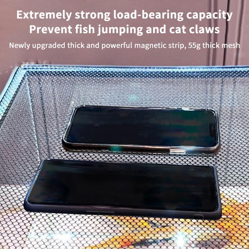 Rete Magnetica Anti-Salto per Acquario Fai da Te Facile Installazione Tagliabile Coperchio per Acquario di Dimensioni Personalizzate