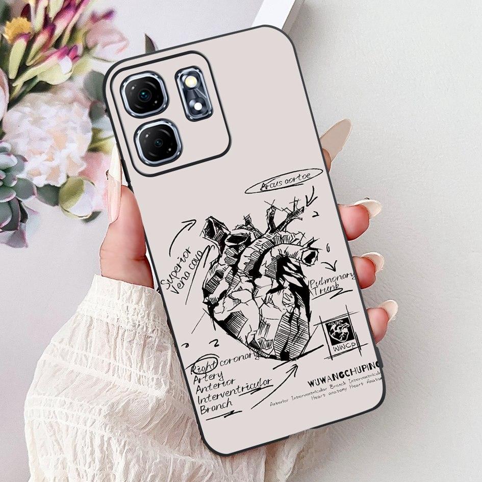 For Infinix Hot 50i Case X6531 New Fashion Flower Love Heart Pattern Soft Silicone Cover For Infinix Smart 9 Smart9 X6532 Bumper