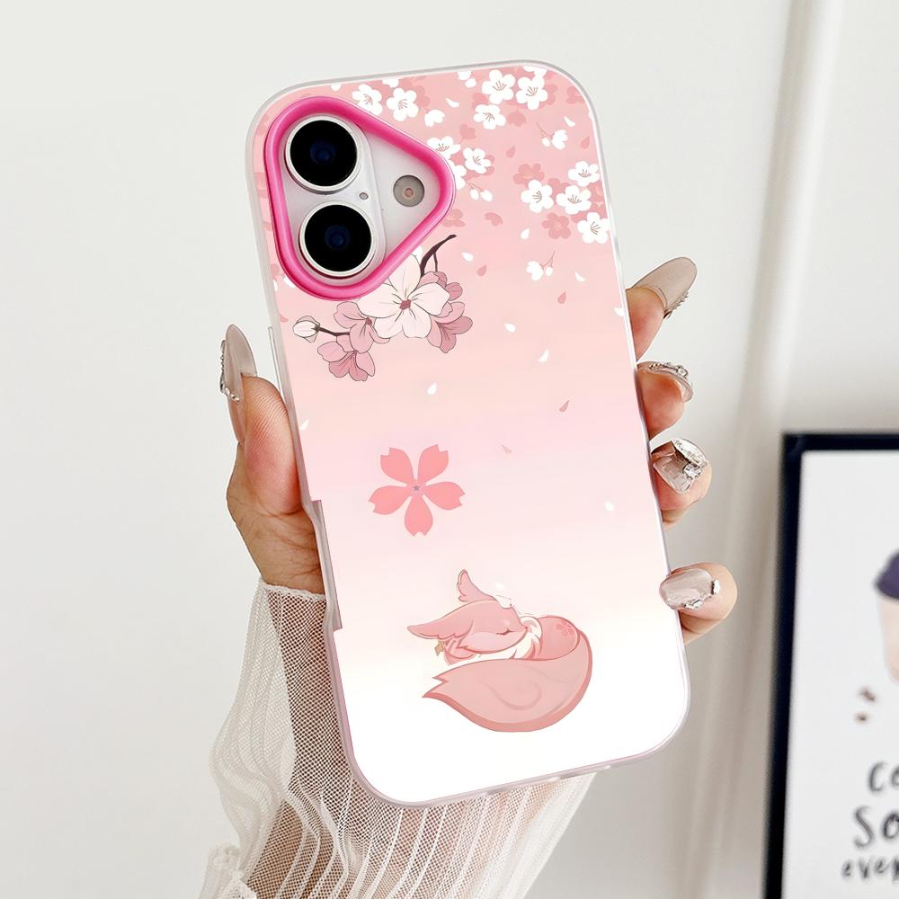 Game GI Miko Jelly Double layer Rose Red Mobile Phone Case for iPhone 17 16 15 14 13 12 11 Air Pro Max Plus Protective