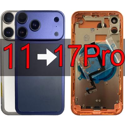 Περίβλημα Μετατροπέα Για iPhone 11 έως 17Pro 6.1 ιντσών Αντικατάσταση Πίσω Καλύμματος Για 11 Όπως 17Pro Πορτοκαλί Τροποποιημένο Σασί Με Κάλυμμα