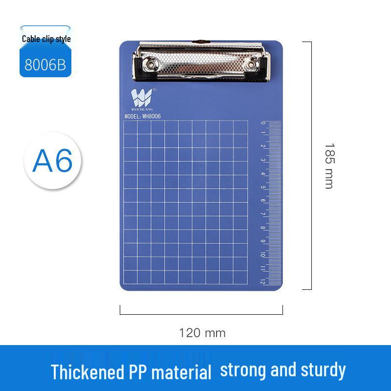 Office Clipboard: Cardboard and Plastic Clip Writing Pad/Menu Holder A6 Board Clip синий