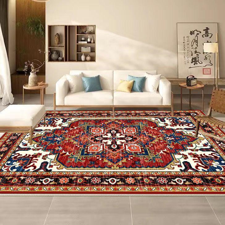 Persian Retro Carpet Living Room Big Size Non-slip Bedroom Decoration Rug Non-slip Mat for Kids Easy Cleaning Machine Washable