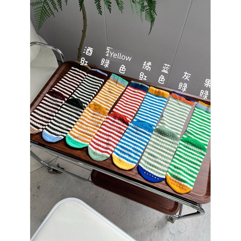 

Yoga Socks Color Stripes Ins Popular Net Red Women s Socks Artsy Retro Stockings Sweat-Absorbent Trendy Cotton Socks Blue Stripe