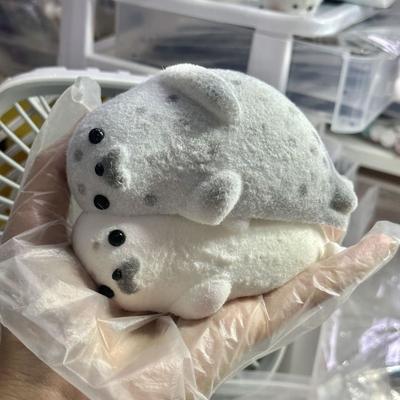 Novelty Taba Squishy Slow Rebound Big Seal Squeeze Toy Cartoon Colorful Simulation Seal Squeeze Toys Soft Animal Seal Fidget Toy