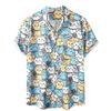 New Style Cat Animal Short-sleeve Shirt For Men, Beach Short