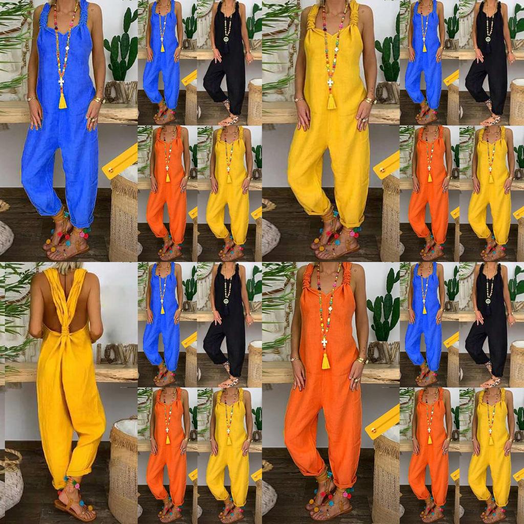 Stilvoller Damen-Freizeit-Jumpsuit mit lockerem Schnitt und ärmellosem Design für mühelosen Chic