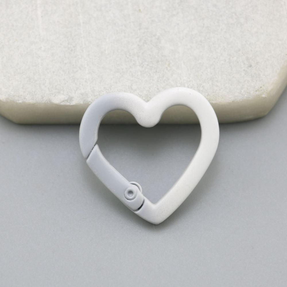 10st Färgade Hjärformade Karbinhake Ringar Gradientfärg Öppningsbar Fjäderlås DIY Smycken
