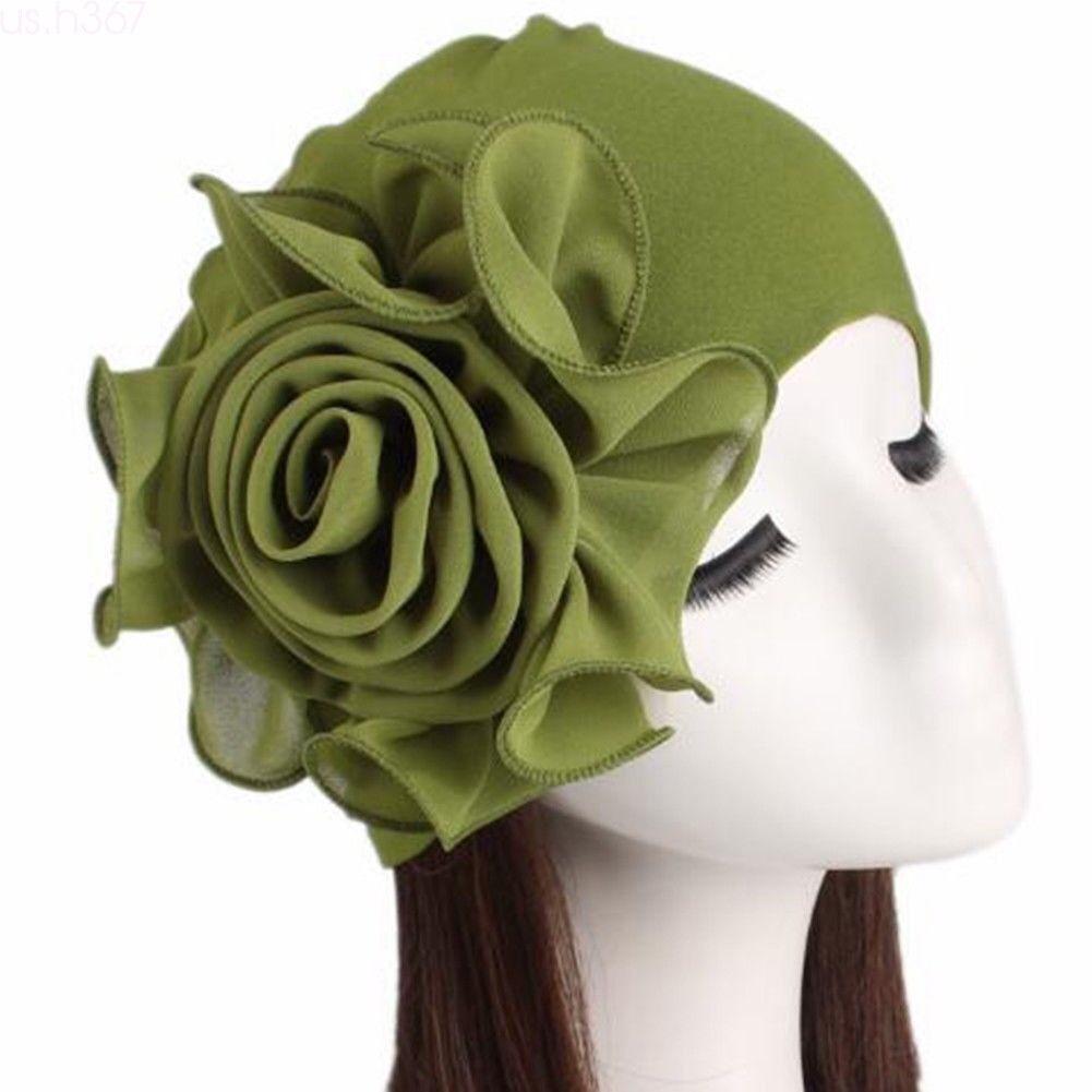 Womens Hair Loss Head Scarf Turban Cap Big Flower Muslim Cancer Chemo Hat Cover