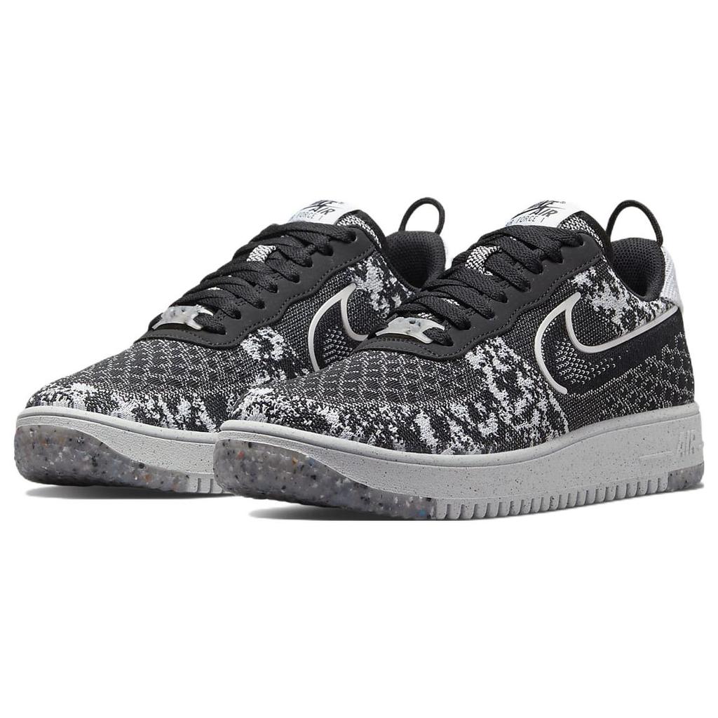 Nike Air Force 1 Low Crater Flyknit Black White Melange