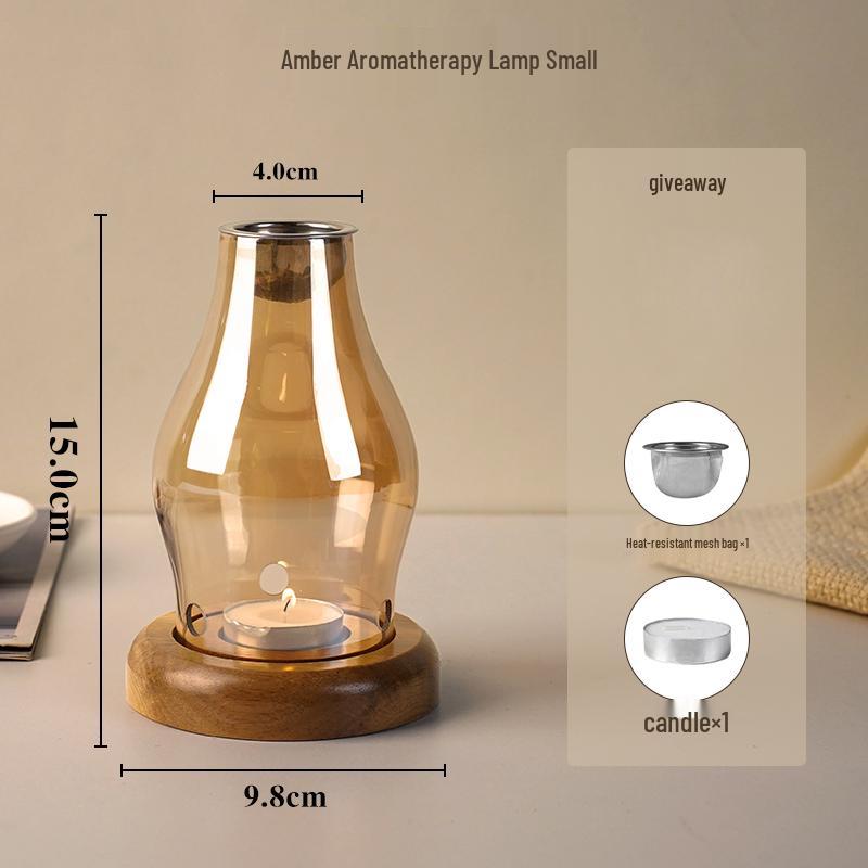 Glass Aromatherapy Incense Burner for Agarwood and Sandalwood with Candle Lamp Feature