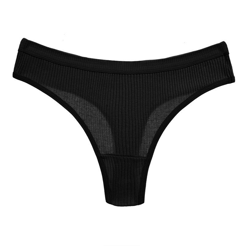 5 Pieces Pure Cotton Sexy Thong Women's Low Waist Women's Comfortable and Breathable T-shaped Underwear Women's Thong Underwear