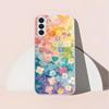 Colorful flower pattern silver plated glass phone case suitable for Samsung GalaxyS26 S25 S24 S22 S21 S20FE/Ultra/Plus anti drop