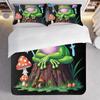 3Pcs Bedding Pillowcase Quilt Cover Set Frog Stump Pattern 2D Digital Printing Suitable For Bedroom Hotel Dormitory Decoration