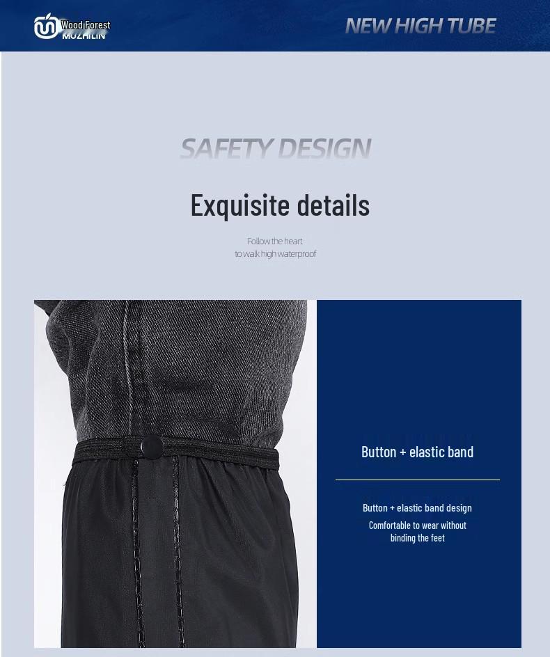 Waterproof Non-Slip High-Top Rain & Snow Shoe Covers for Outdoor Cycling - Unisex, Wear-Resistant, Sandproof, Thickened