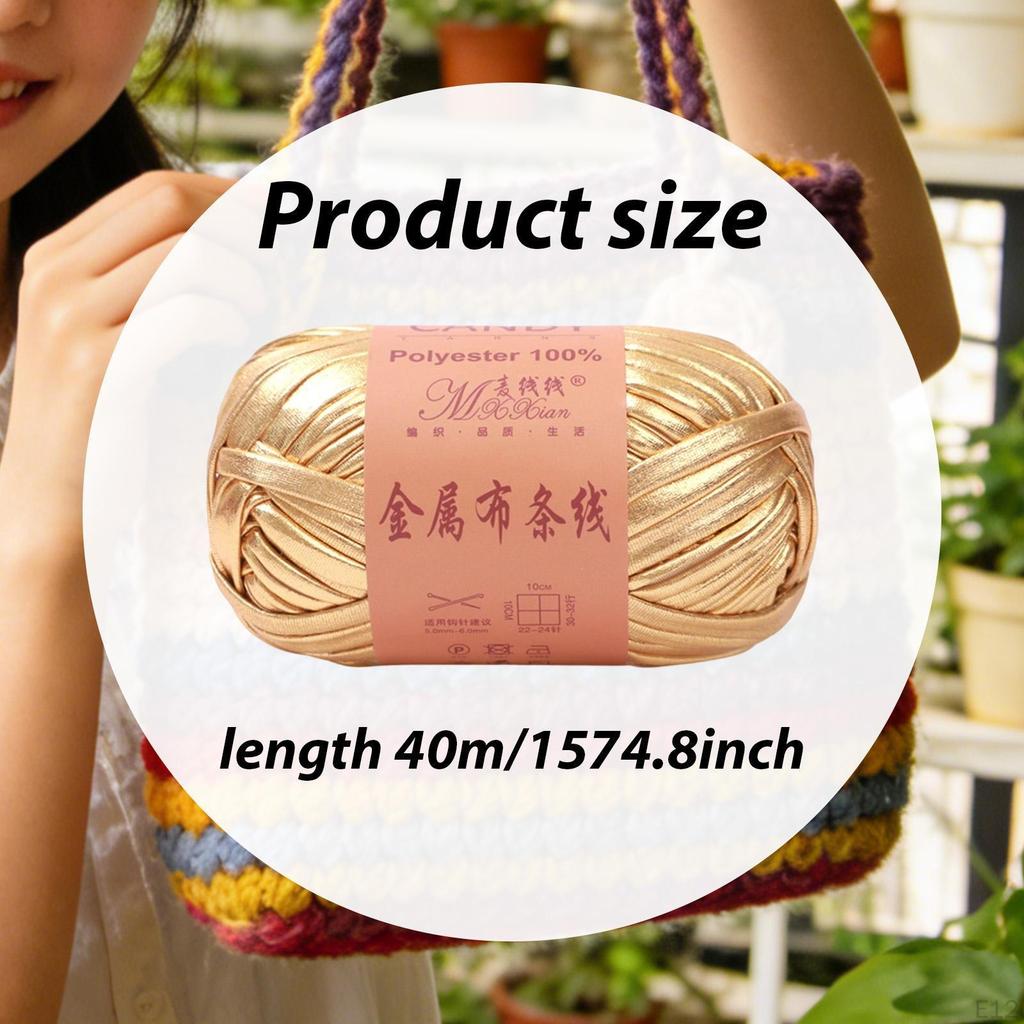 Metallic Shiny Yarn Crochet Bulky T Shirt for Headband Pillow DIY Craft