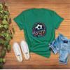 Neon Glow Soccer Ball World Cup 2026 DTF Shirt and Kids Tshirt Design Retro Football Fan Print