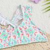 Zweiteiliges Badeanzug-Set für Mädchen mit Rüschen-Trägern und Blumenmuster Bikini-Oberteil und -Unterteil Badebekleidung für Kinder Sommer Strand Pool
