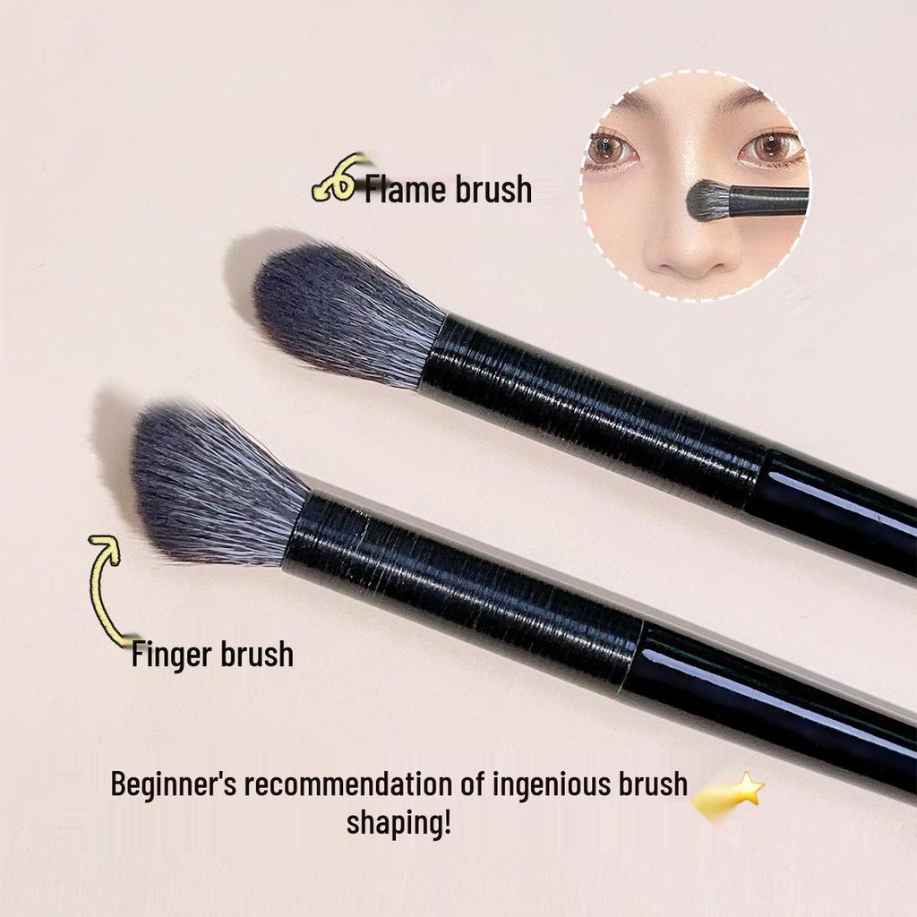 JONBOS Wooden Handle Blending & Highlight Makeup Brush Set