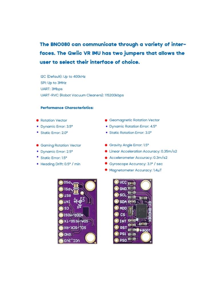 BNO080 AR VR IMU Nine s 9DOF AHRS-Modul mit geringem Stromverbrauch, 32-Bit ARM CortexM0+MCUs, Entwicklung von Robotik und IoT-Geräten