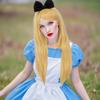 Peruca Cosplay Alice no País das Maravilhas Cinderela Dourada com Tiara