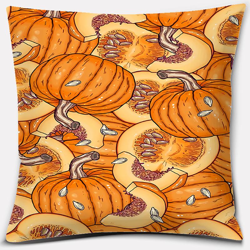 Pumpkin Halloween Thanksgiving Printing Series Pattern Pillowcase Square Pillowcase Home Office Decoration Pillowcase