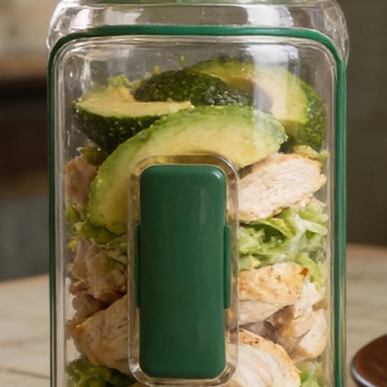 Bocal à Salade à Ouverture Latérale Contenant à Salade en Plastique Anti-Fuite avec Fourchette Boîte de Rangement Alimentaire Portable pour Préparation de Repas Voyage Pique-Nique en Plein Air