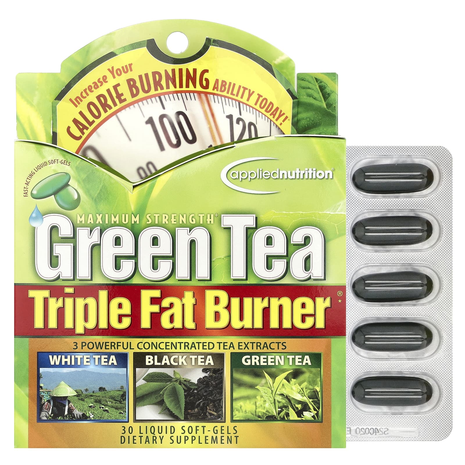 

Green Tea Triple Fat Burner, 30 Liquid Softgels