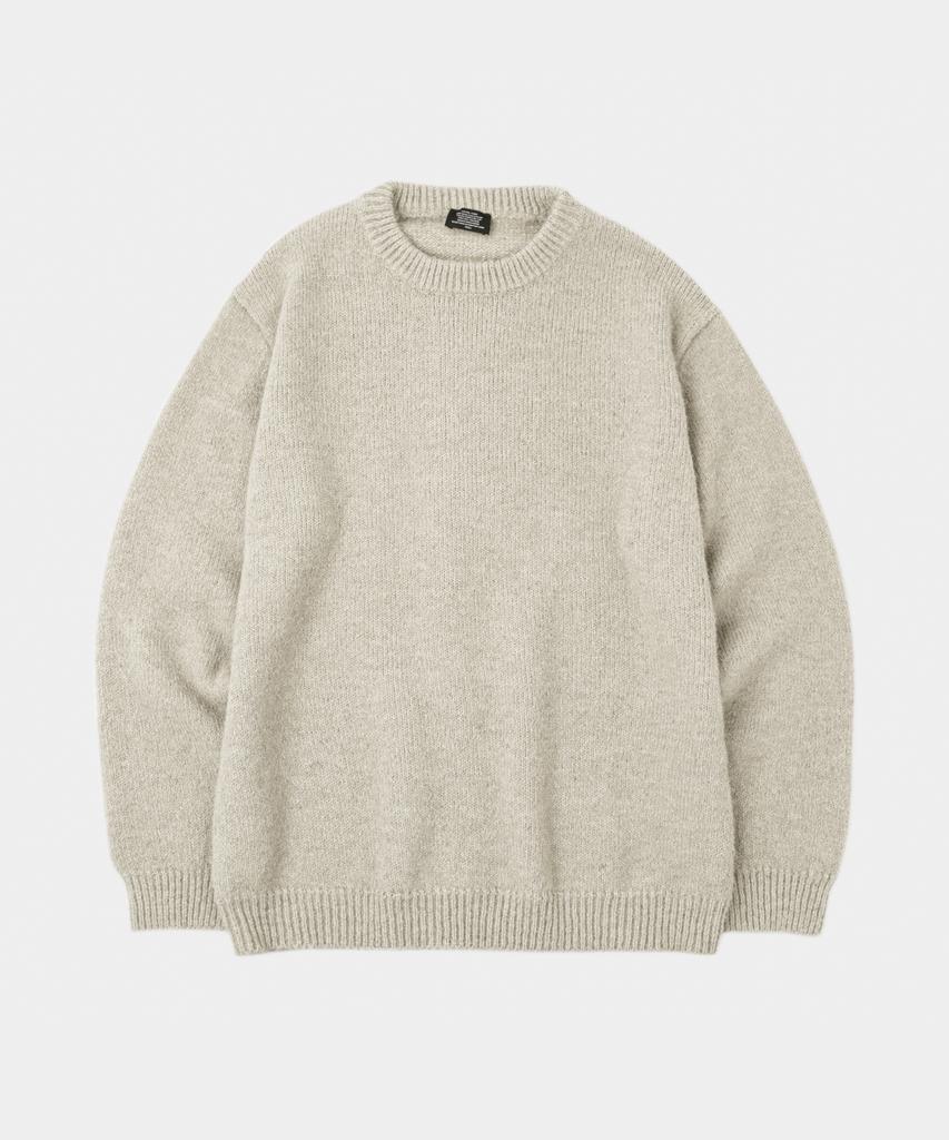 LETTERCOMO Daily Wool Round Knit Khaki Beige
