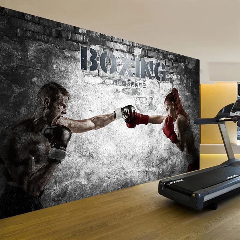 Maßgeschneiderte High-End und Einfache Wandtapete 3D Abstrakt Boxstudio Schöner Mann Tapete Wohnzimmer Sofa TV Heimtextilien Wasserdichte Wandtapete