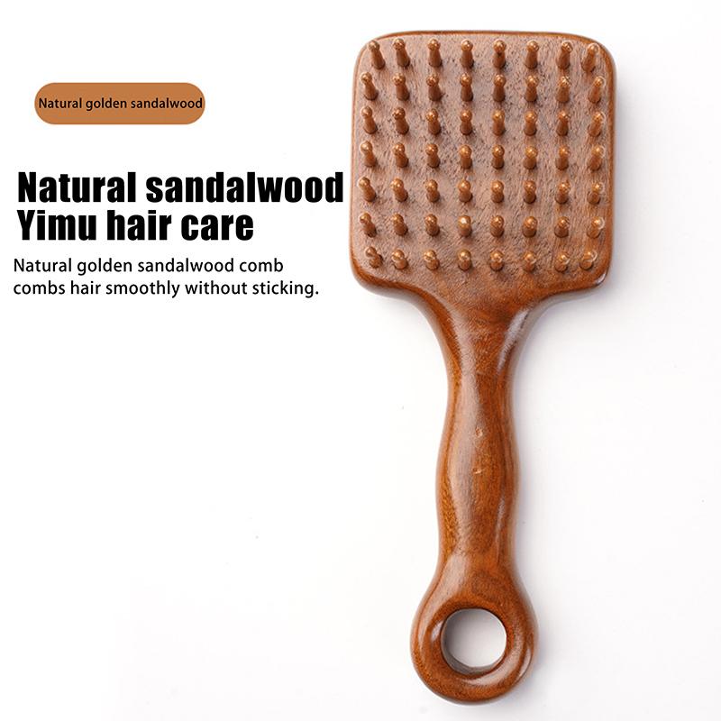 

1Pcs Golden Silk Sandalwood Narrow Air Bag Comb Care Scalp Comb Gua Sha Meridian Dredging Hairdressing Tool