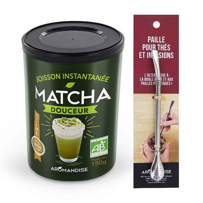 Organic Matcha Sweetness Preparation + Stainless Steel Straw with Filter