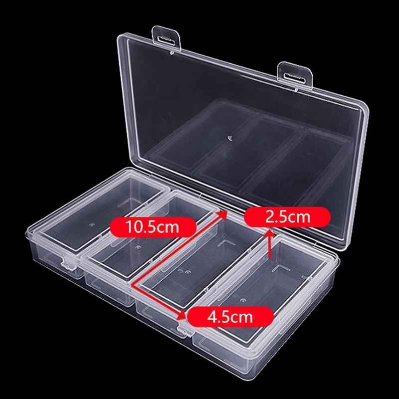 4 Grid Rectangular Independence Storage Box Plastic Transparent Box Can Be Used Alone Decorations Tools Classification