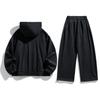 Casual Sports Style Hooded Sweatshirt Set for Men's Spring Long Sleeved Oversized Loose Two-piece Set